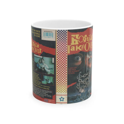 HOSTILE TAKEOVER (VHS COVER) - White Coffee Mug-11oz-Go Mug Yourself