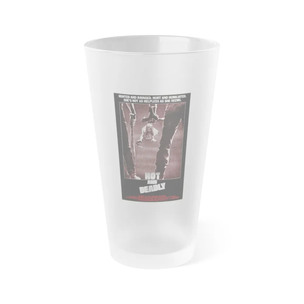 HOT AND DEADLY 1982 Movie Poster - Frosted Pint Glass 16oz-16oz-Frosted-Go Mug Yourself