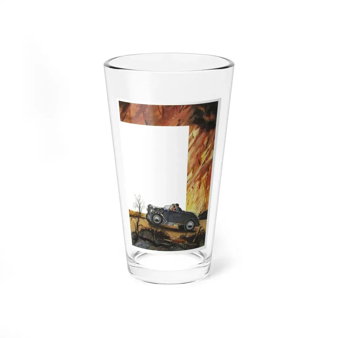 Hot Rod Fury Cover Illustration (circa 1950) - Pint Glass 16oz 16oz - Go Mug Yourself