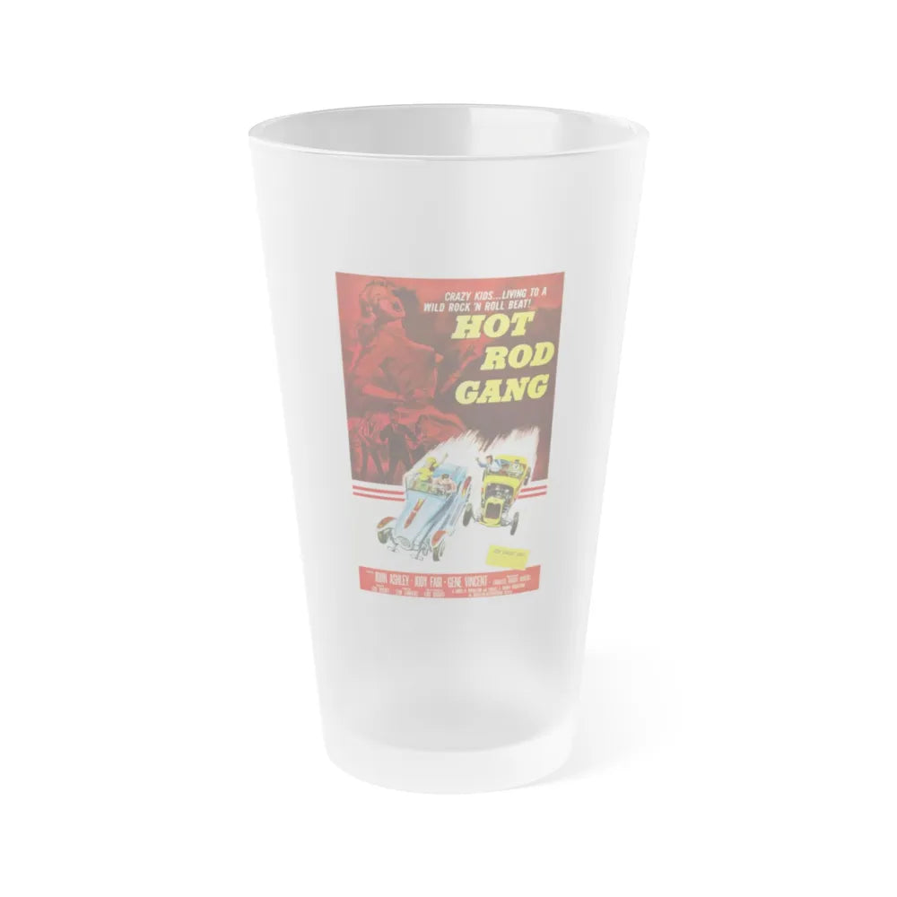 HOT ROD GANG 1958 Movie Poster - Frosted Pint Glass 16oz-16oz-Frosted-Go Mug Yourself