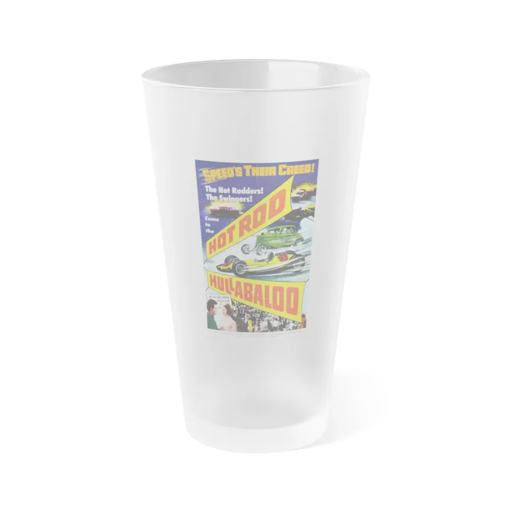 HOT ROD HULLABALOO 1966 Movie Poster - Frosted Pint Glass 16oz-16oz-Frosted-Go Mug Yourself