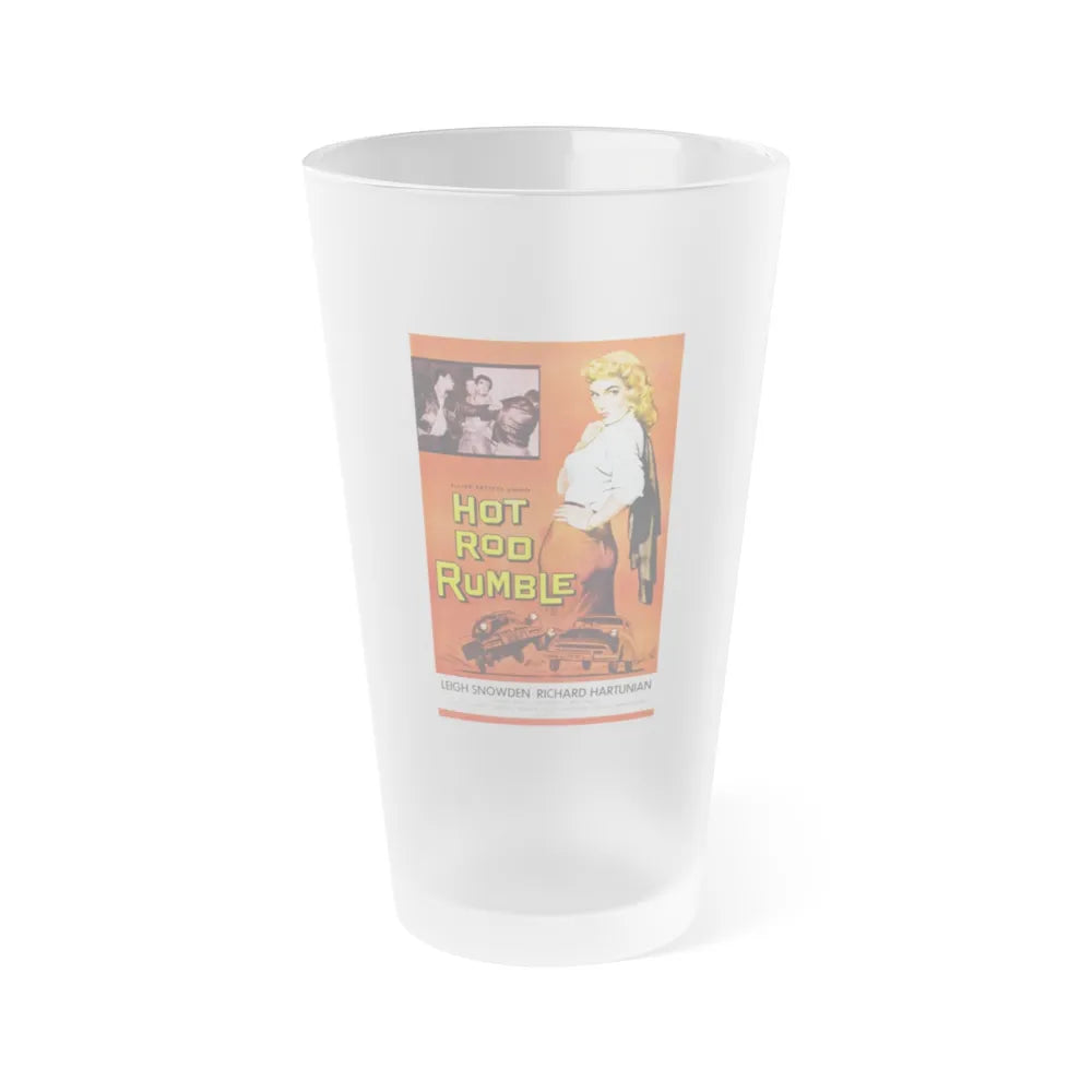 HOT ROD RUMBLE 1957 Movie Poster - Frosted Pint Glass 16oz-16oz-Frosted-Go Mug Yourself