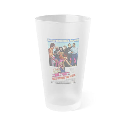 HOT RODS TO HELL 1966 Movie Poster - Frosted Pint Glass 16oz-16oz-Frosted-Go Mug Yourself