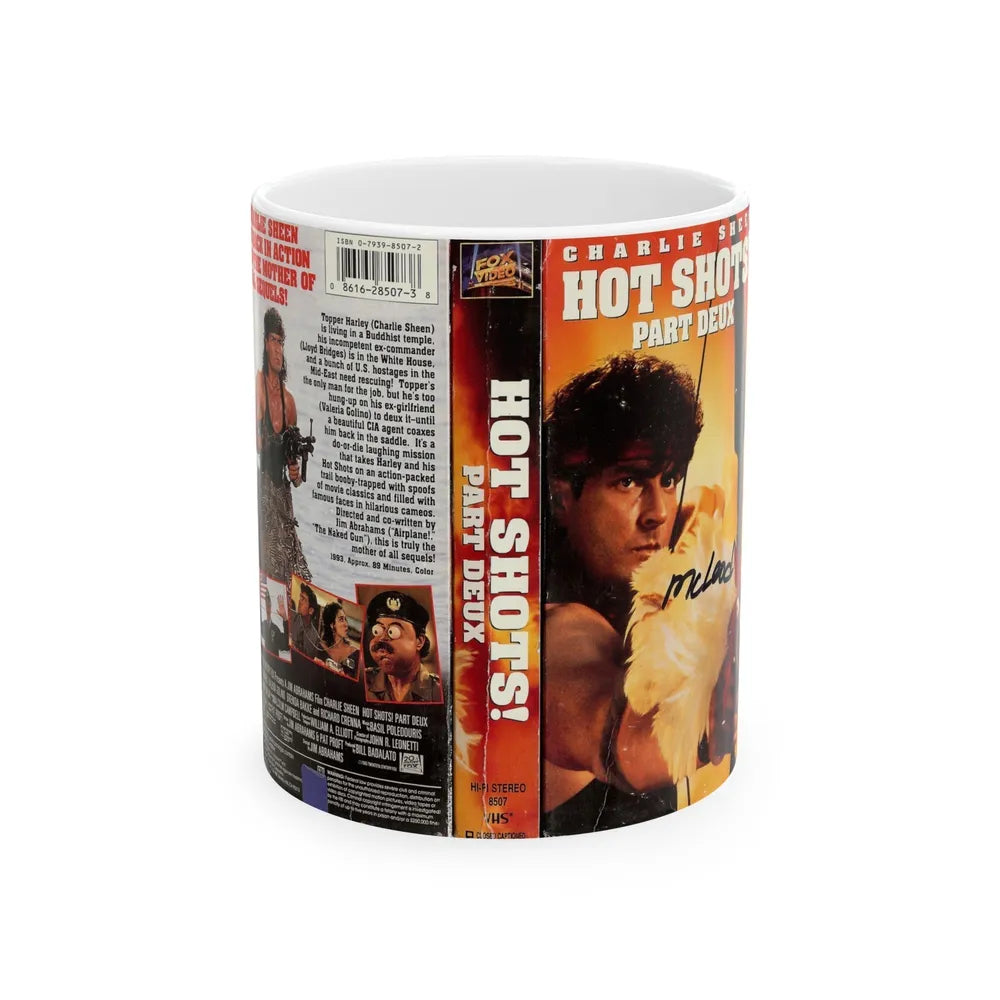 HOT SHOTS PART DEUX (VHS COVER) - White Coffee Mug-11oz-Go Mug Yourself