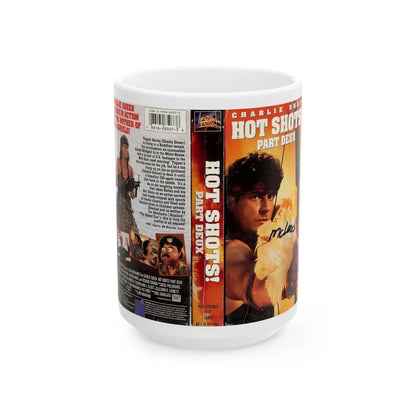 HOT SHOTS PART DEUX (VHS COVER) - White Coffee Mug-15oz-Go Mug Yourself