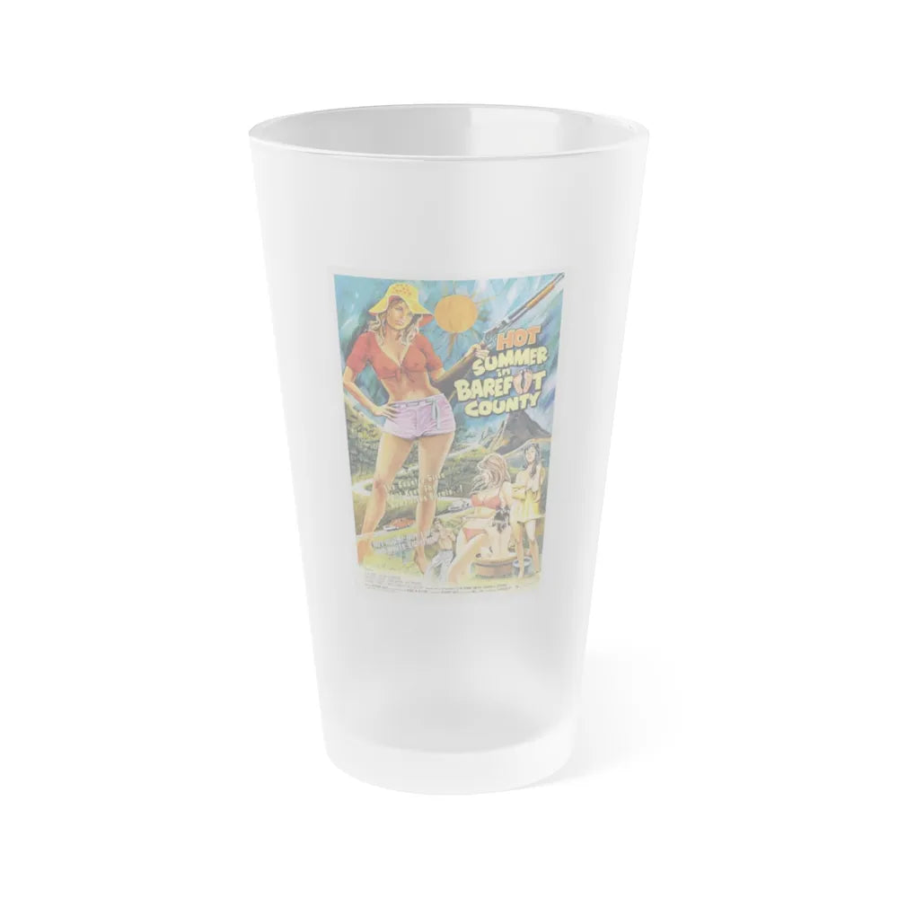 HOT SUMMER IN BAREFOOT COUNTY 1974 Movie Poster - Frosted Pint Glass 16oz-16oz-Frosted-Go Mug Yourself