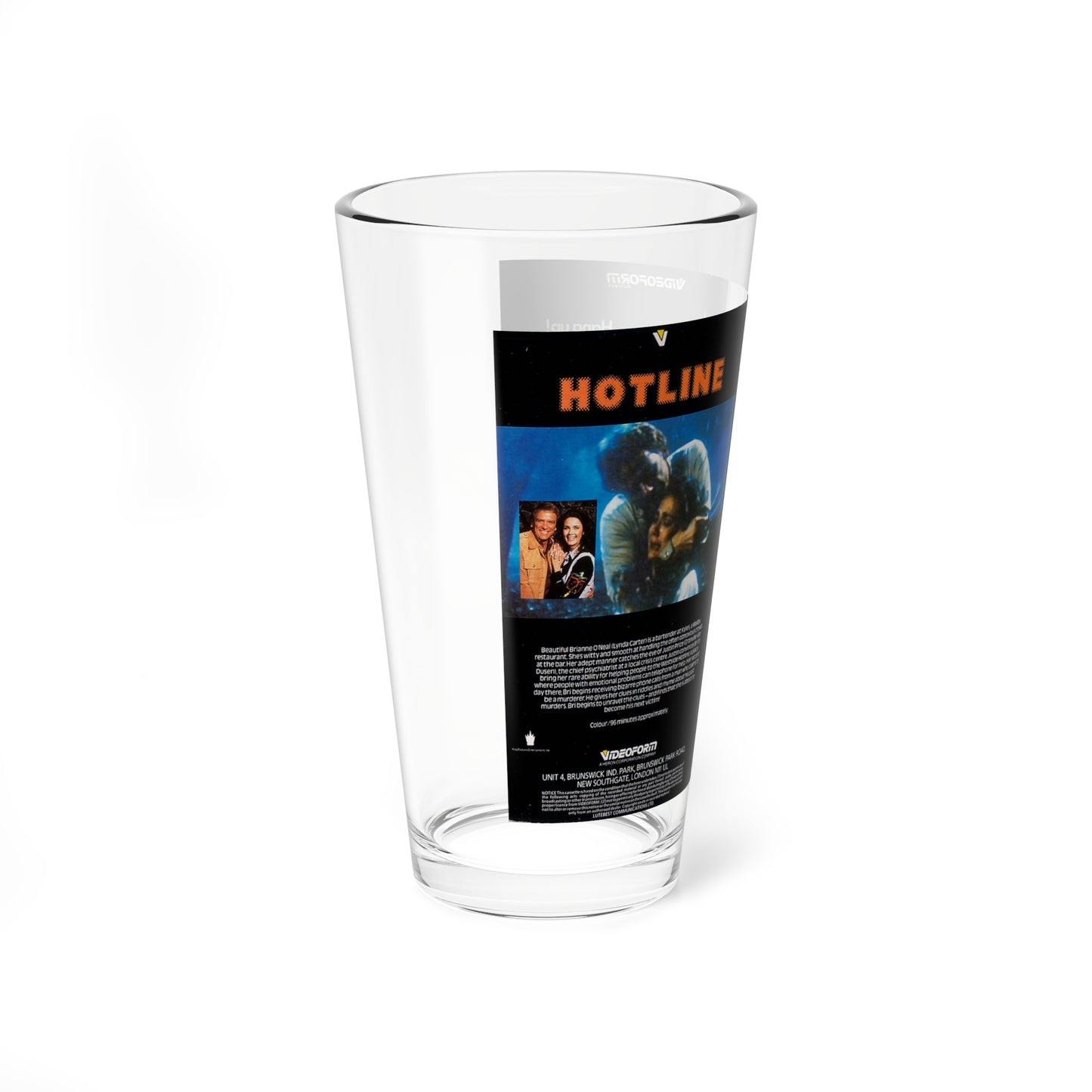 HOTLINE (VHS COVER) Pint Glass 16oz-Go Mug Yourself