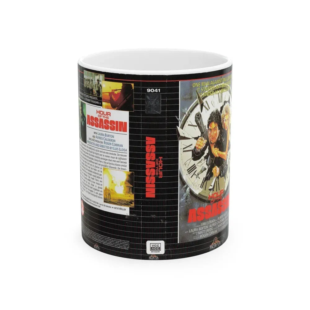 HOUR OF THE ASSASSIN (VHS COVER) - White Coffee Mug 11oz - Go Mug Yourself