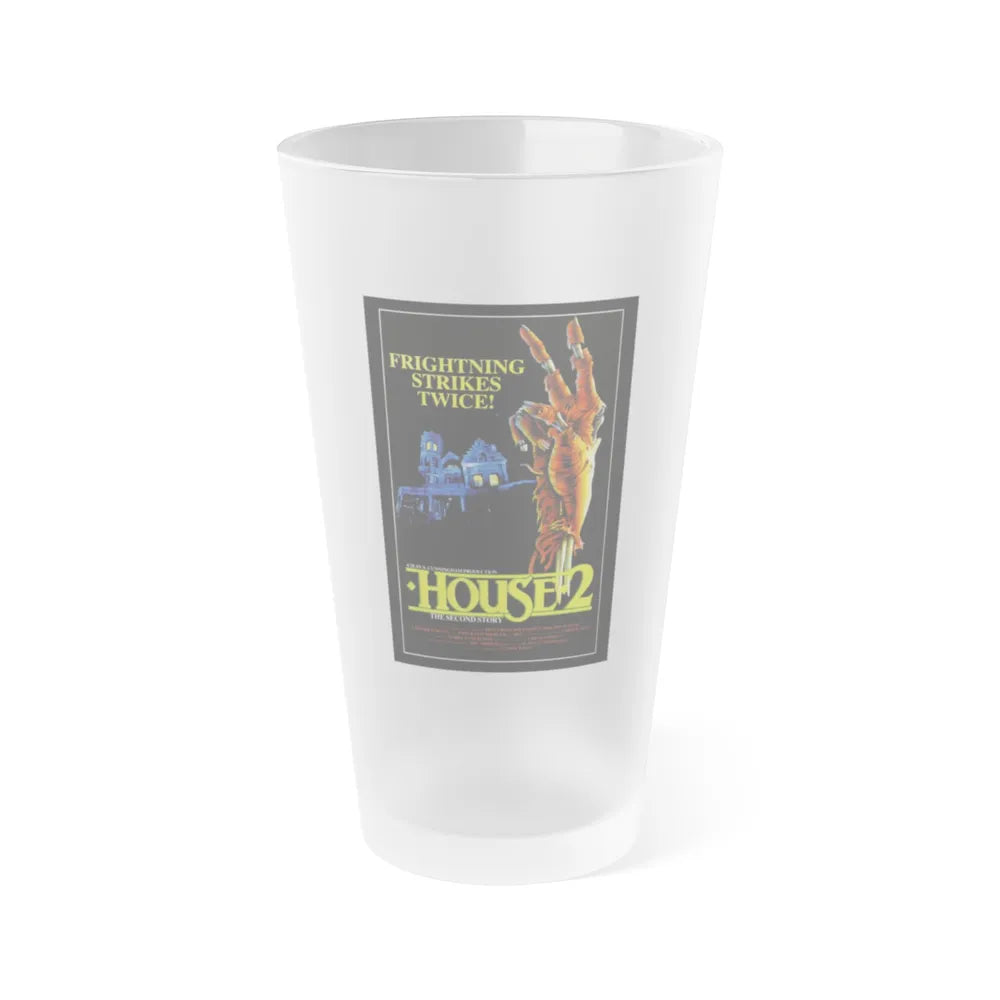 HOUSE 2 1987 Movie Poster - Frosted Pint Glass 16oz-16oz-Frosted-Go Mug Yourself