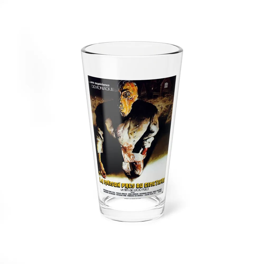 HOUSE BY THE CEMETERY (FRENCH) 1981 Movie Poster - Pint Glass 16oz-16oz-Go Mug Yourself