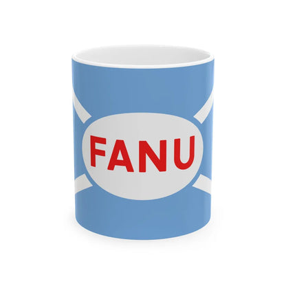 House flag of the Argentine Overseas Shipping Fleet FANU (Argentina) White Coffee Mug 11oz - Go Mug Yourself