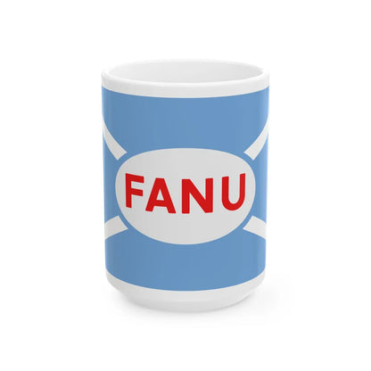 House flag of the Argentine Overseas Shipping Fleet FANU (Argentina) White Coffee Mug 15oz - Go Mug Yourself