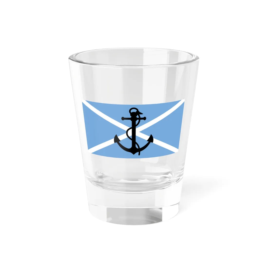 House flag of the Argentine Shipping Lines Company ELMA (Argentina) Shot Glass 1.5oz 1.5oz - Go Mug Yourself