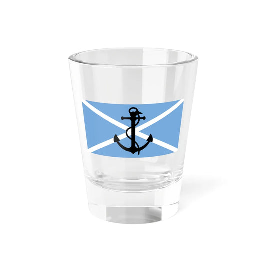 House flag of the Argentine Shipping Lines Company ELMA (Argentina) Shot Glass 1.5oz 1.5oz - Go Mug Yourself