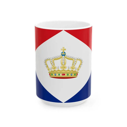 House Flag of the Batavian Oil Company (Indonesia) White Coffee Mug 15oz - Go Mug Yourself