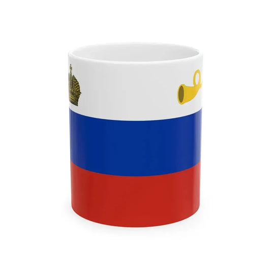 House Flag of the Russian Steam Navigation and Trading Company (Russia) White Coffee Mug 11oz - Go Mug Yourself