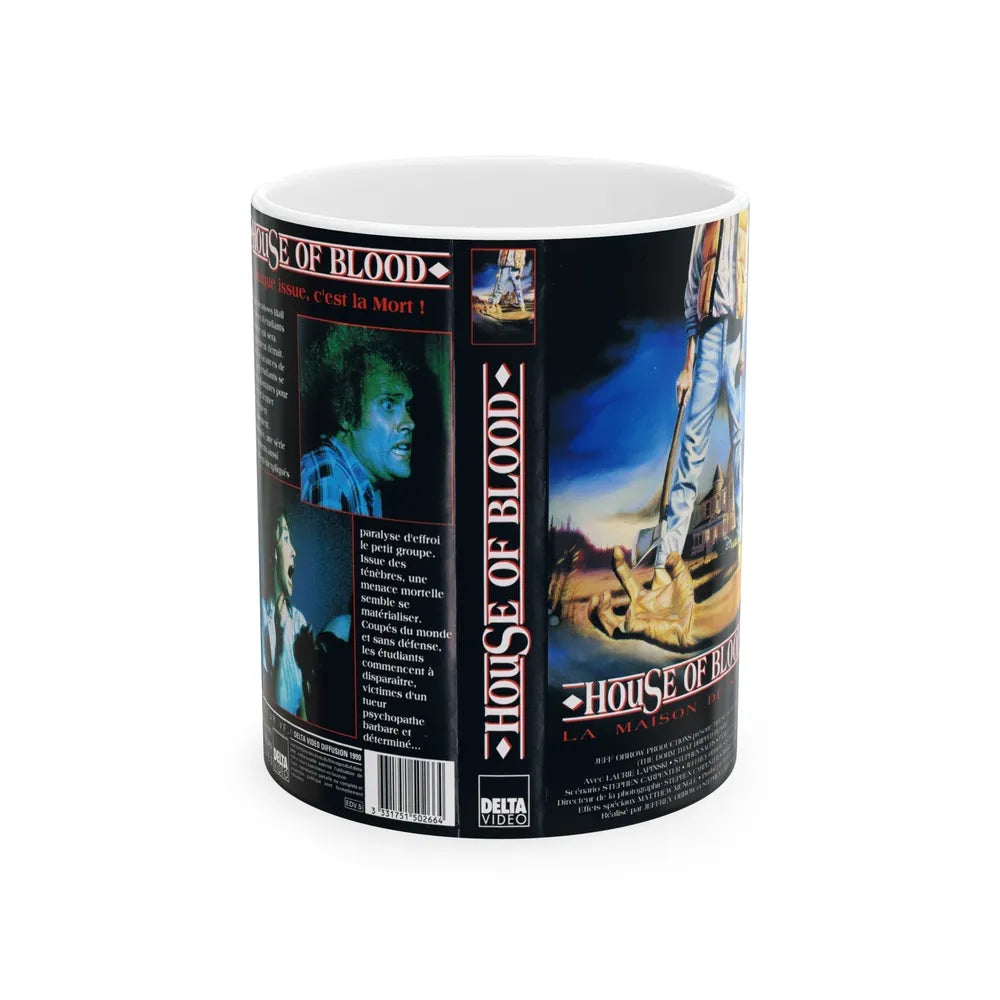 HOUSE OF BLOOD (VHS COVER) - White Coffee Mug-11oz-Go Mug Yourself