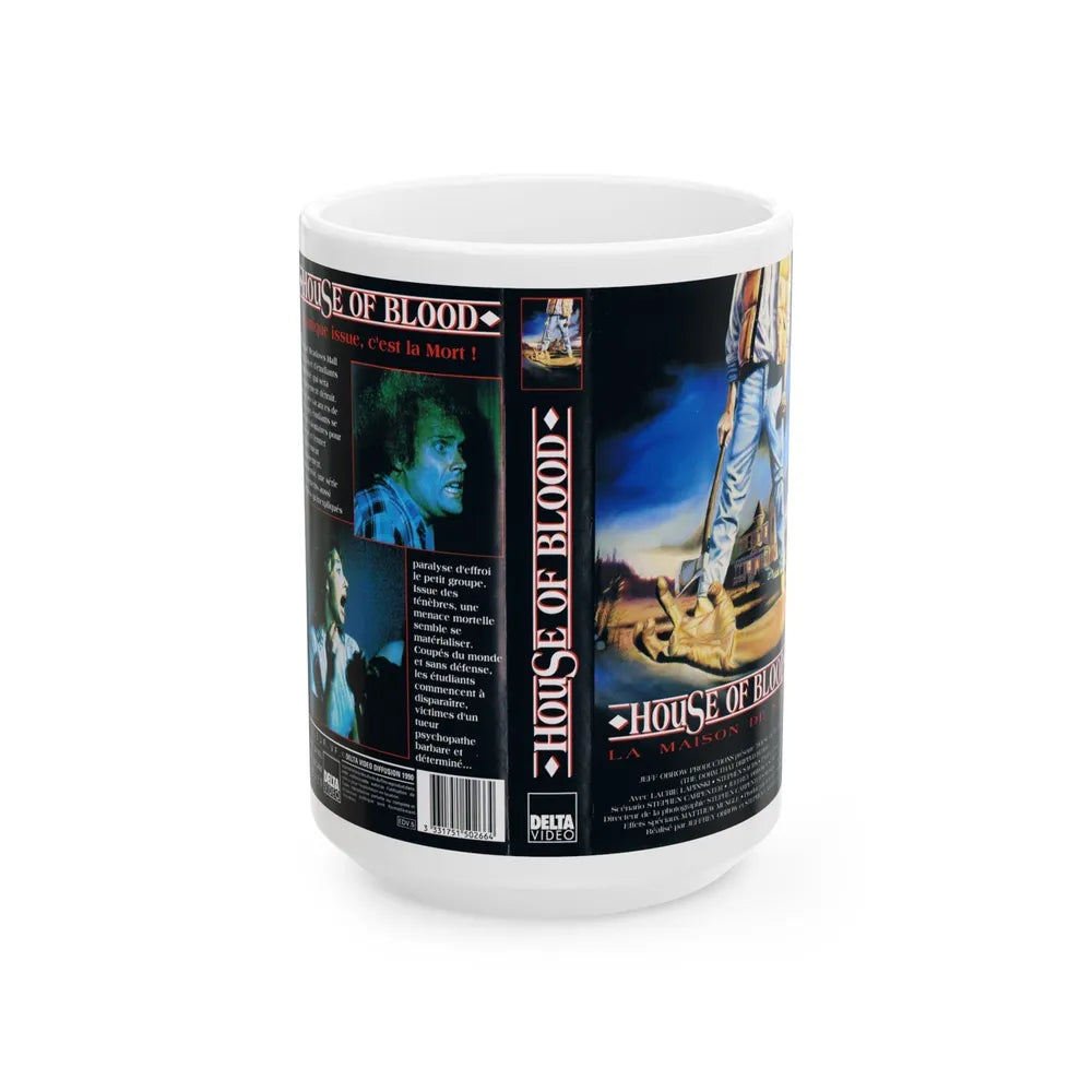 HOUSE OF BLOOD (VHS COVER) - White Coffee Mug-15oz-Go Mug Yourself