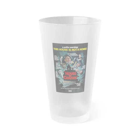 HOUSE OF CRAZIES (ASYLUM) 1972 Movie Poster - Frosted Pint Glass 16oz 16oz Frosted - Go Mug Yourself