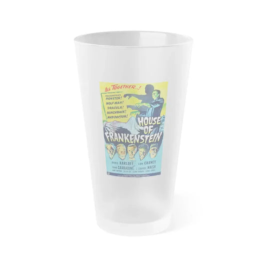 HOUSE OF FRANKENSTEIN 1944 Movie Poster - Frosted Pint Glass 16oz 16oz Frosted - Go Mug Yourself