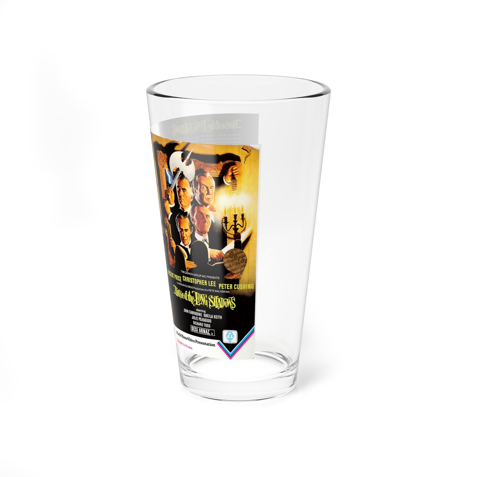 HOUSE OF LONG SHADOWS (VHS COVER) Pint Glass 16oz-Go Mug Yourself