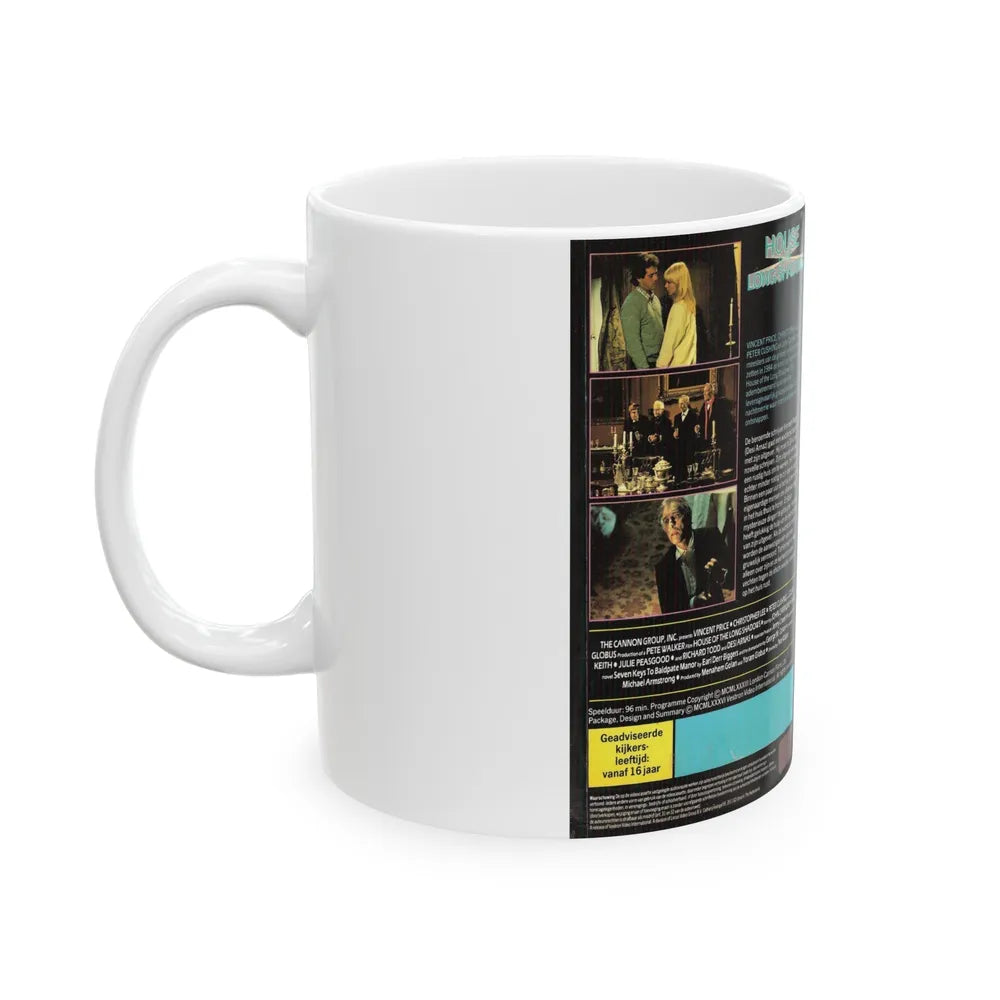 HOUSE OF LONG SHADOWS VINCENT PRICE CHRISTOPHER LEE (VHS COVER) - White Coffee Mug-Go Mug Yourself