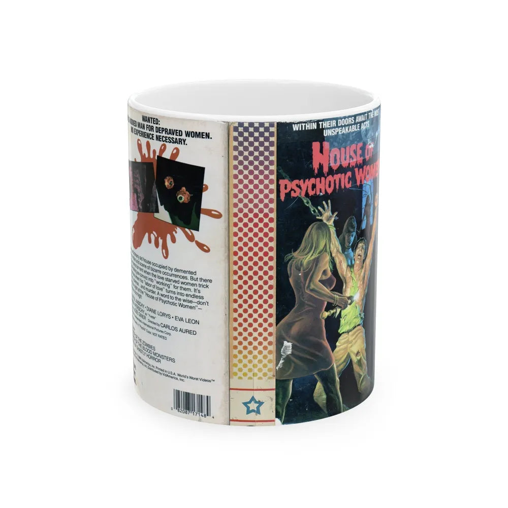 HOUSE OF PSYCHOTIC WOMEN (VHS COVER) - White Coffee Mug-11oz-Go Mug Yourself