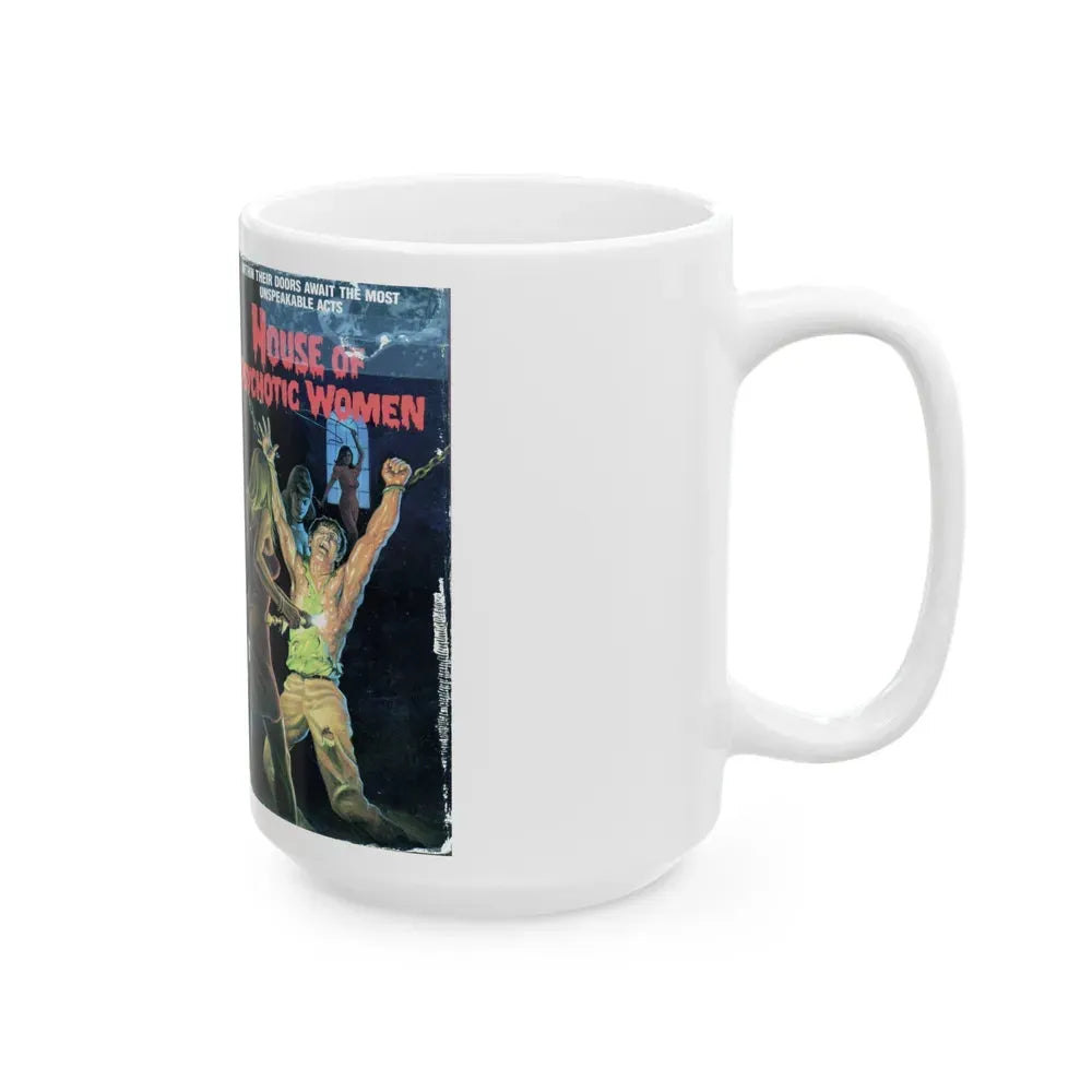 HOUSE OF PSYCHOTIC WOMEN (VHS COVER) - White Coffee Mug - Go Mug Yourself