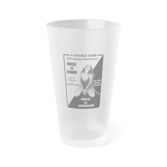 HOUSE OF SHAME + GIRLS IN BONDAGE 1964 Movie Poster - Frosted Pint Glass 16oz-16oz-Frosted-Go Mug Yourself