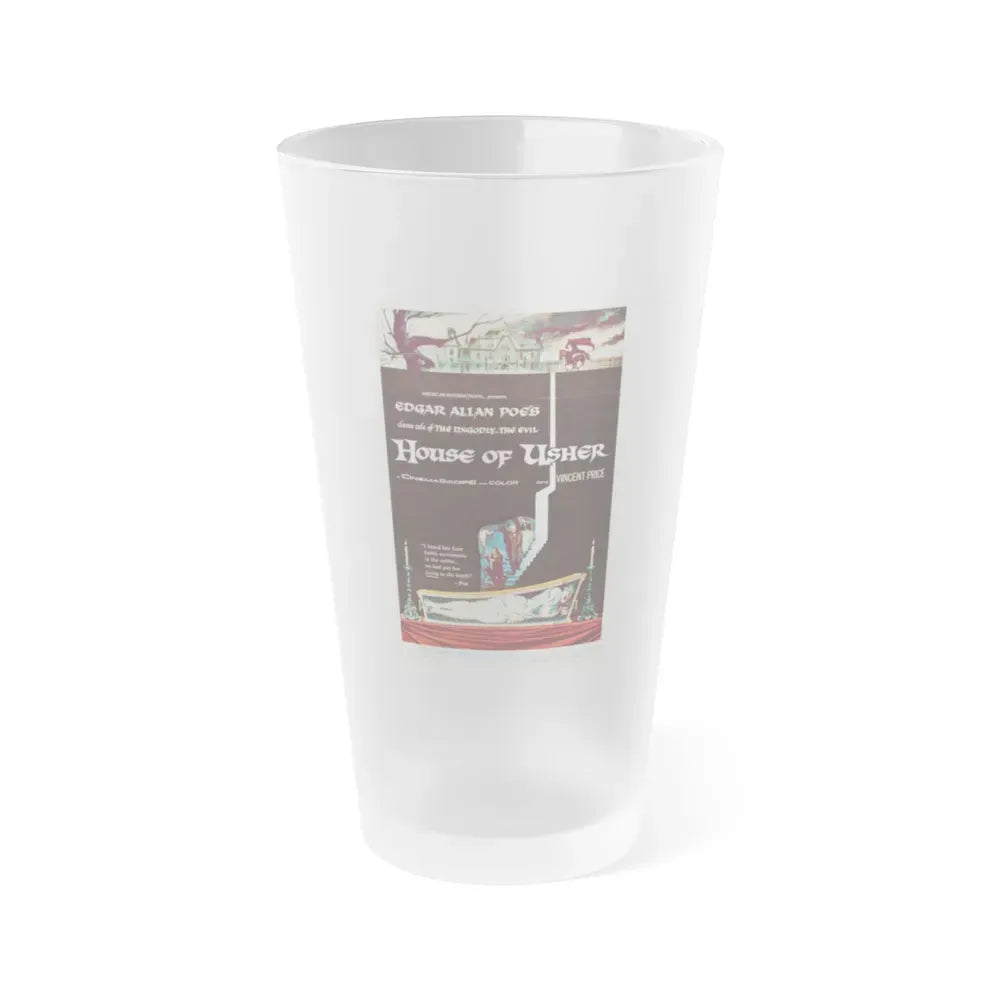 HOUSE OF USHER 1960 Movie Poster - Frosted Pint Glass 16oz 16oz Frosted - Go Mug Yourself