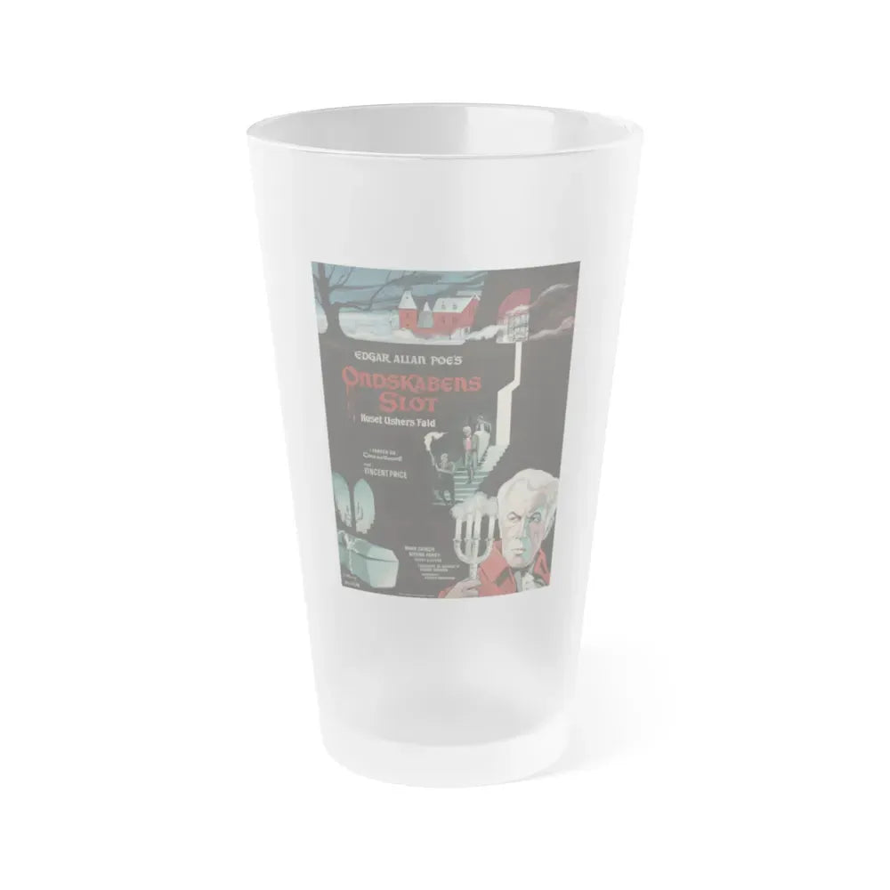 HOUSE OF USHER (DANISH) 1960 Movie Poster - Frosted Pint Glass 16oz 16oz Frosted - Go Mug Yourself
