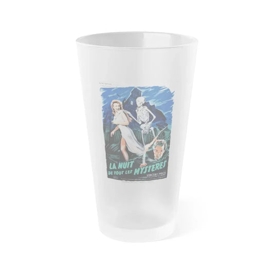 HOUSE ON HAUNTED HILL (FRENCH) 1958 Movie Poster - Frosted Pint Glass 16oz 16oz Frosted - Go Mug Yourself