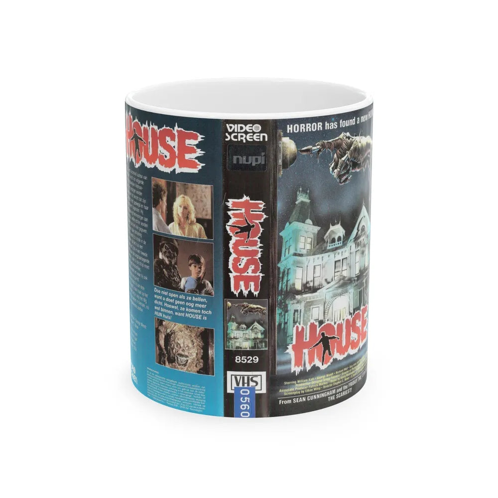 HOUSE VIDEO SCREEN (VHS COVER) - White Coffee Mug-11oz-Go Mug Yourself