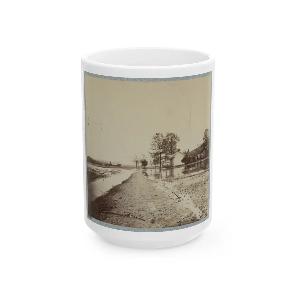 Houses In Flooded Area (U.S. Civil War) White Coffee Mug-15oz-Go Mug Yourself