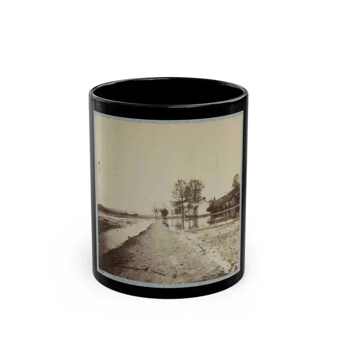 Houses In Flooded Area (U.S. Civil War) Black Coffee Mug 11oz - Go Mug Yourself