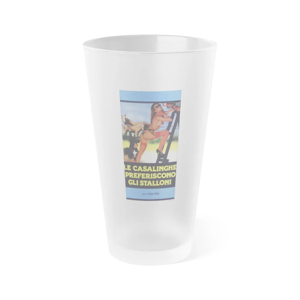 HOUSEWIVES PREFER STALLIONS Movie Poster - Frosted Pint Glass 16oz-16oz-Frosted-Go Mug Yourself