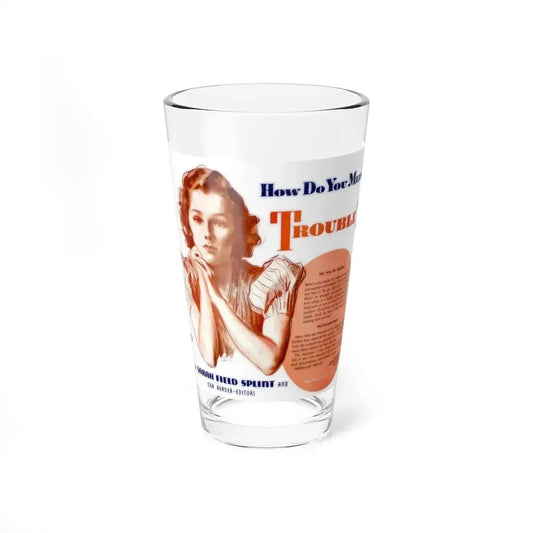 How Do You Meet Trouble, Woman's Home Companion, October 1938 - Pint Glass 16oz 16oz - Go Mug Yourself