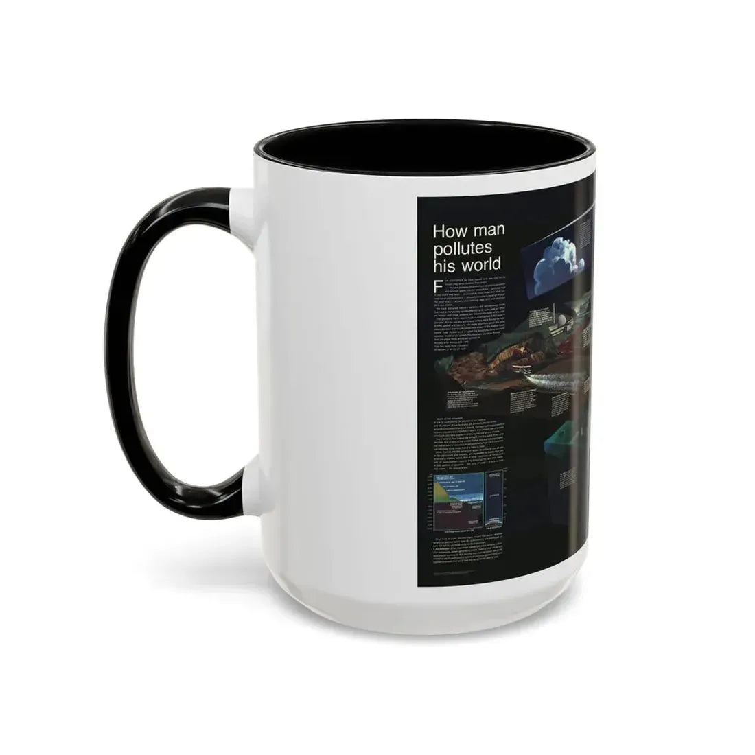 How Man Pollutes His World (1970) (Map) Accent Coffee Mug - Go Mug Yourself