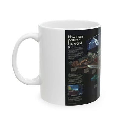 How Man Pollutes His World (1970) (Map) White Coffee Mug - Go Mug Yourself