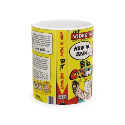 HOW TO DRAW BLITZ CARTOONS (VHS COVER) - White Coffee Mug-11oz-Go Mug Yourself