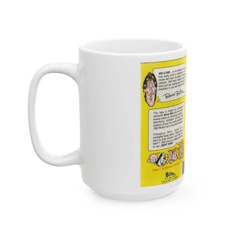 HOW TO DRAW BLITZ CARTOONS (VHS COVER) - White Coffee Mug - Go Mug Yourself