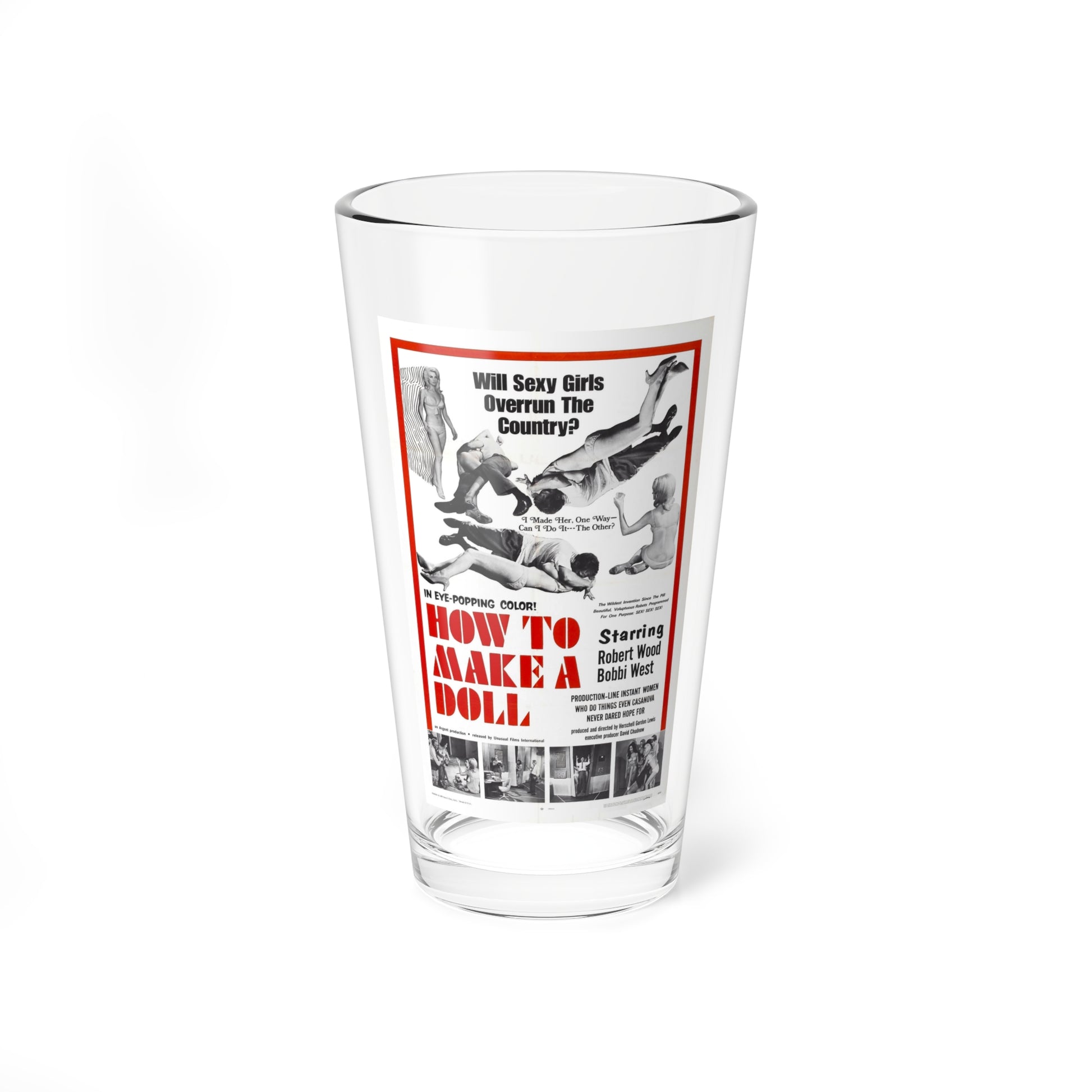 HOW TO MAKE A DOLL 1968 Movie Poster - Pint Glass 16oz-16oz-Go Mug Yourself