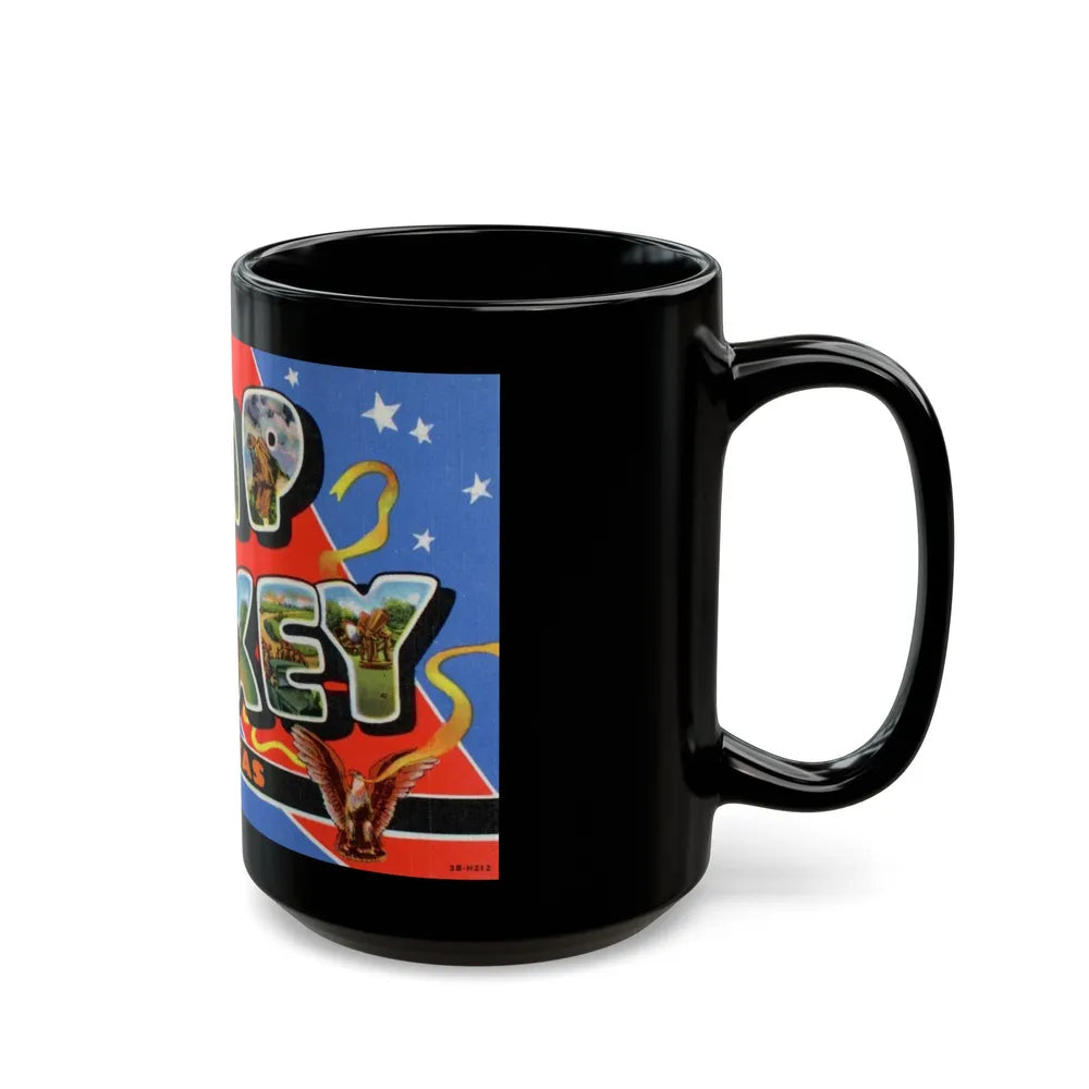 Howdy from Camp Maxey Texas (Greeting Postcards) Black Coffee Mug-Go Mug Yourself