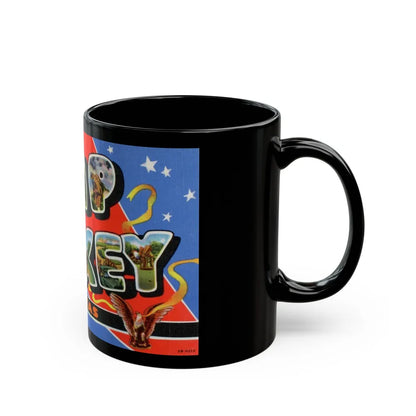 Howdy from Camp Maxey Texas (Greeting Postcards) Black Coffee Mug-Go Mug Yourself