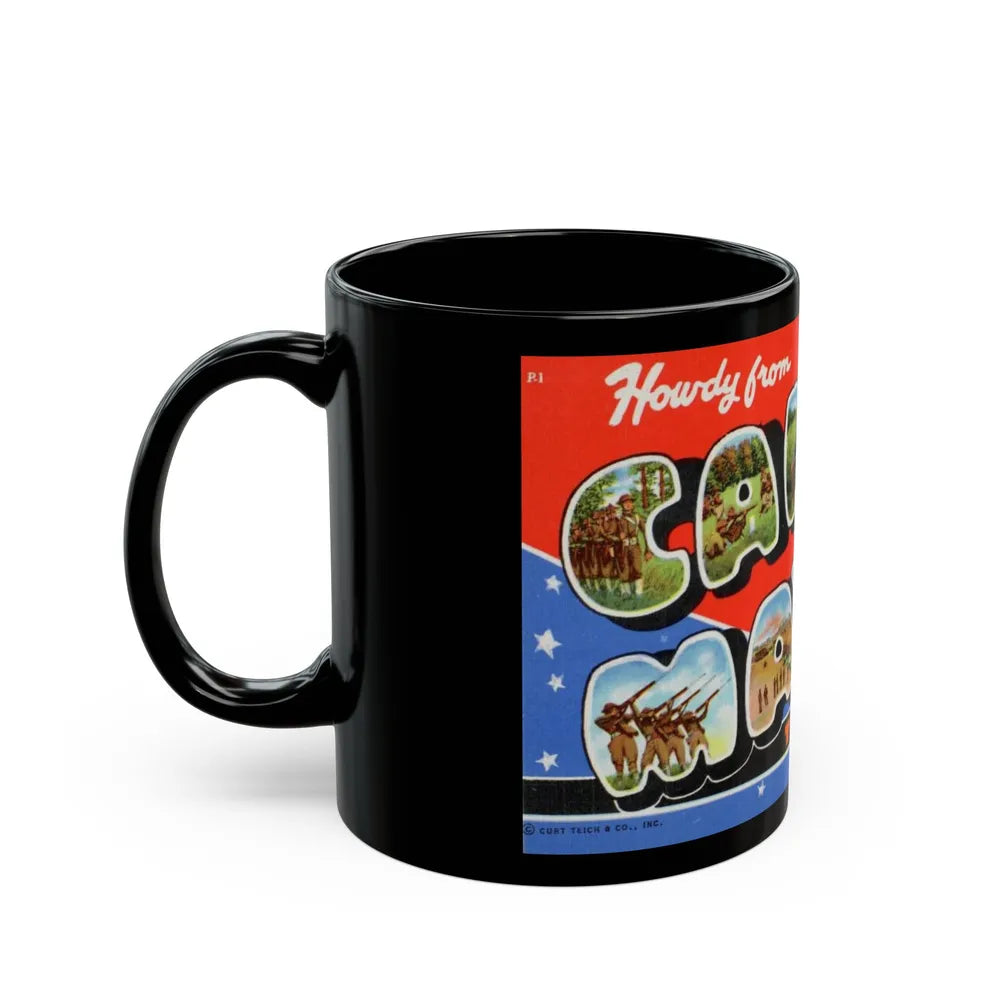 Howdy from Camp Maxey Texas (Greeting Postcards) Black Coffee Mug-Go Mug Yourself