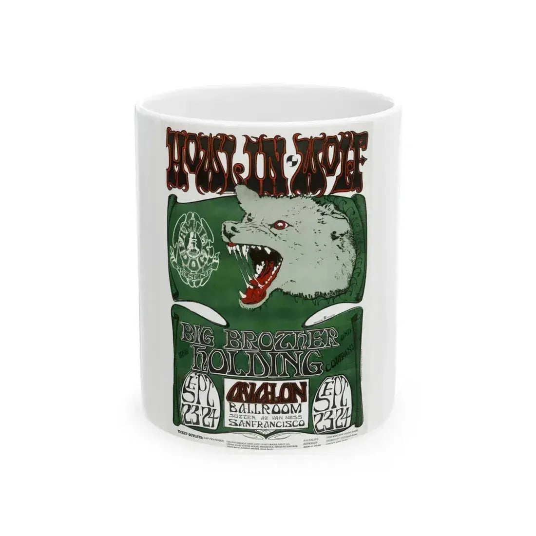 Howlin' Wolf Poster (Music Poster) White Coffee Mug 11oz - Go Mug Yourself
