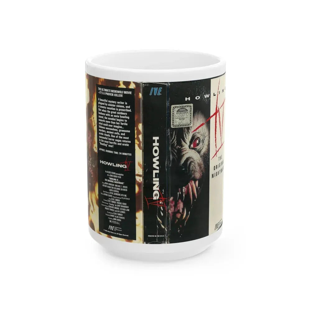 HOWLING IV THE ORIGINAL NIGHTMARE IVE ENTERTAINMENT (VHS COVER) - White Coffee Mug 15oz - Go Mug Yourself