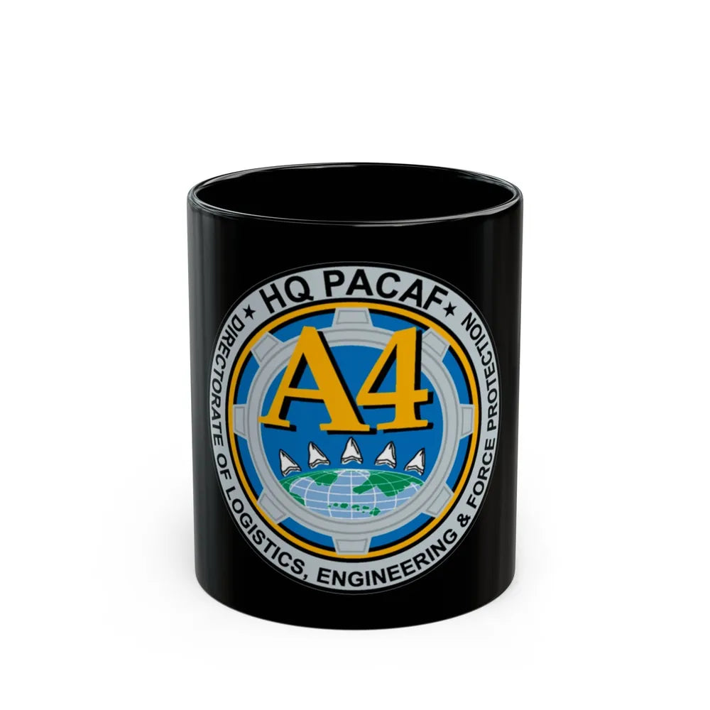 HQ PACAF A4 (U.S. Air Force) Black Coffee Mug-11oz-Go Mug Yourself