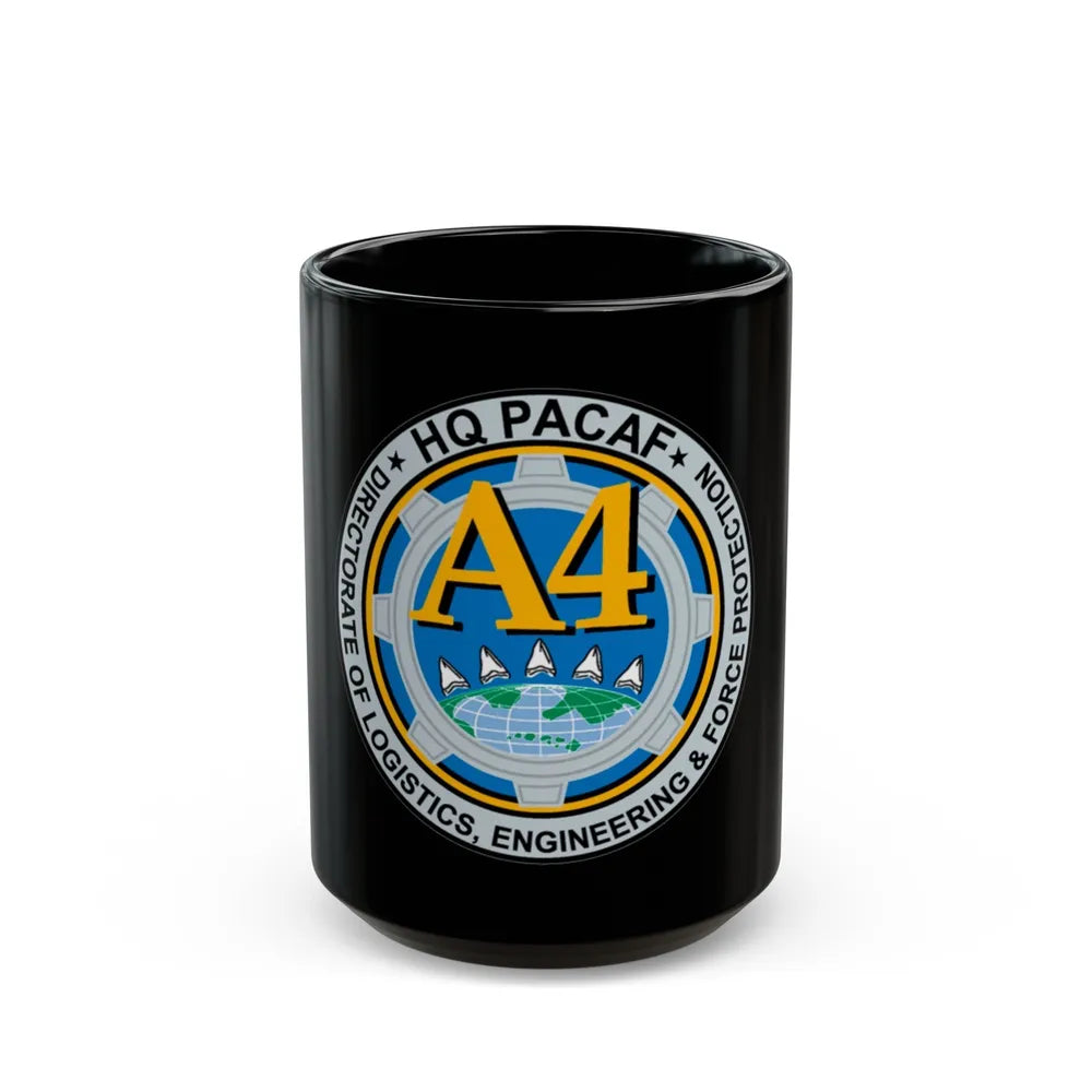 HQ PACAF A4 (U.S. Air Force) Black Coffee Mug-15oz-Go Mug Yourself