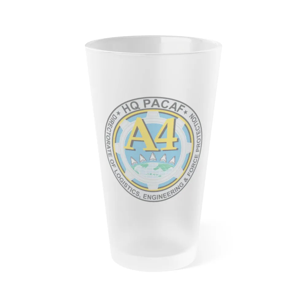 HQ PACAF A4 (U.S. Air Force) Frosted Pint Glass 16oz-Go Mug Yourself